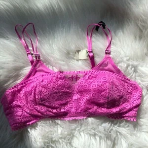 New Aerie Pink Lace Bralette 36B with Adjustable Straps - Elegant & Comfortable - Picture 1 of 7