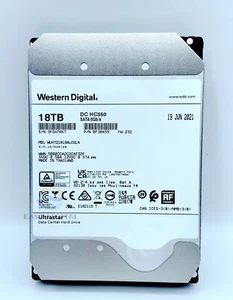 WD Ultrastar DC HC550 18TB SATA 3.5" Enterprise HDD WUH721818ALE6L4 0F38467 HDD - Picture 1 of 6