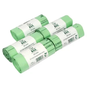 125 x 35/40L Compost Bag Compostable Waste Bin Liners Compostable bags EN13432 - Picture 1 of 5