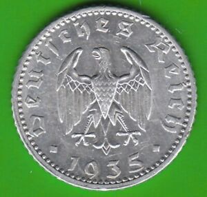 50 Reichspfennig 1935 E Aluminium gutes vz hübsch nswleipzig