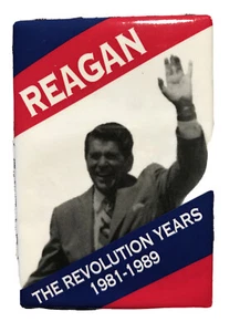 Collectible Political Pin Pinback Button 2 x 3" Reagan The Revolution Years 1981 - Picture 1 of 3