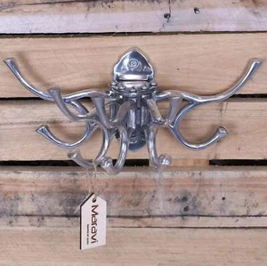 Kesda 5 Way Swivel Captains Hooks Polished Finish Coat Rack Home Decor Gift - Picture 1 of 5