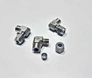 (3) 770L_SS_1/4x1/4 Ham-Let Let-Lok 1/4" x 1/4" FNPT Stainless 316L Female Elbow - Picture 1 of 7