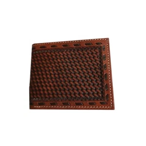 Twisted X Leather Tooled Bi-Fold Wallet With Buckstitch - Picture 1 of 1