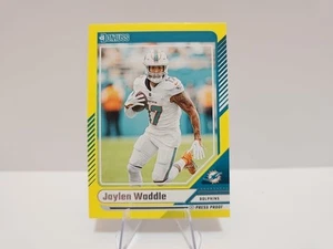 2024 Donruss Jaylen Waddle Yellow Press Proof #125 Miami Dolphins - Picture 1 of 2