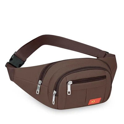 Bolsa tiracolo masculina de lona com zíper frontal bolsa peitoral grande capacidade mochila presente - Imagem 1 de 4