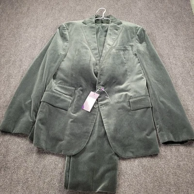 Ralph Lauren Purple Label Kent Green Velvet 2 Piece Suit Mens 42R $3,490 - Image 1 of 4