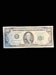 Lightly Circulated $100 bill (One Hundred Dollar Bill) - Series 1974 - Picture 1 of 2