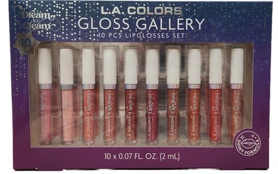 L.A. Colors Gloss Gallery 10-Piece Lip Gloss Set – Dream to Gleam Shiny Gift - Image 1 of 2