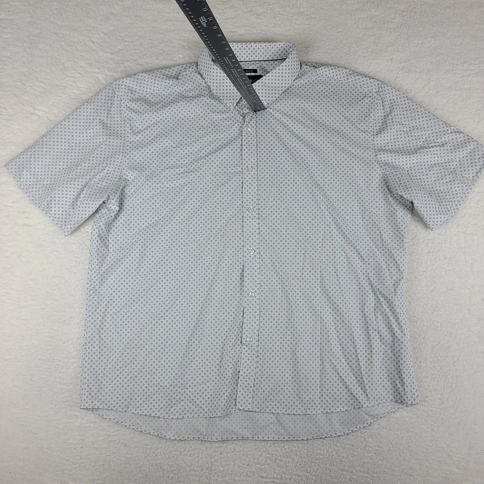 Kenneth Cole Shirt Mens 3X Blue Slim Fit Casual Awearness Button Up Short Sleeve - Image 1 of 4