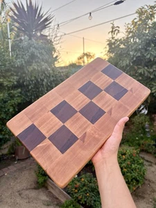 PREMIUM Handmade End Grain Cutting Board – Maple & Walnut Butcher Block - Picture 1 of 3
