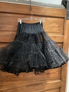 Vintage Petticoat Womens Black Lace  Square Dance Crinoline Skirt Medium - Picture 1 of 7