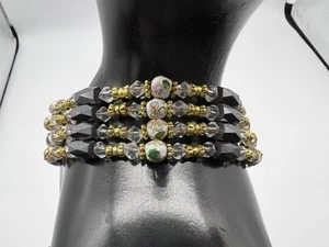 Cloisonne Beads and Magnetic Hematite 7.5” Bracelet - Picture 1 of 9