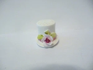 DEDAL VINTAGE HUESO FINO CHINA ENESCO '79 UN CAPÓ CON UNA ROSA ROSA FIJADA - Imagen 1 de 5