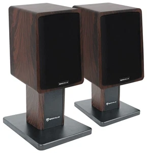 Rockville ELITE-5D 5.25" Dark Wood Computer Speakers w/Bluetooth+Desktop Stands - Picture 1 of 12