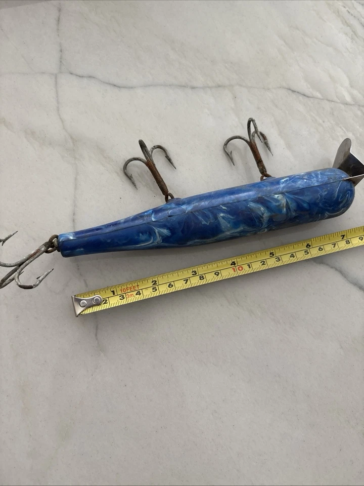 Señuelo vintage Atom Striper mármol azul vintage agua salada surf pesca señuelo  Foto 1 de 4