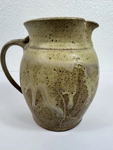 Kent Follette Signed Studio Art Pottery 6" Pitcher Neutral Colors Speckles - Picture 1 of 9