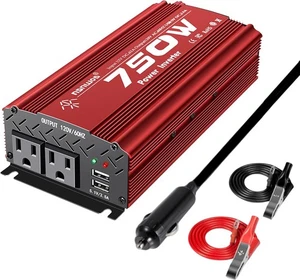 Inversor de potencia NGNWOB 750 vatios para automóvil camión, convertidor de CC a CA 12V a 110V - Imagen 1 de 7