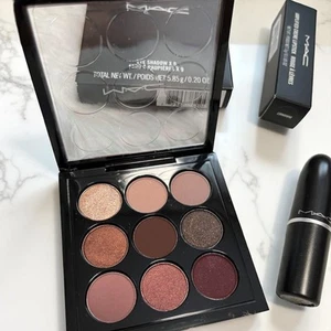 MAC Eyeshadow Palette Lip Set Burgundy 9color & Dubbonet Lipstick  Z175 - Picture 1 of 8