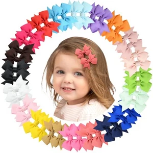 40PCS 2 Pollici Fiocchi Capelli Bambino Fermagli per Bambine Nastro Grosgrain Completamente Foderato Infa... - Foto 1 di 7
