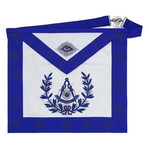 Past Master Masonic Regalia Lambskin Apron - Compass & Quadrant Design - Picture 1 of 7