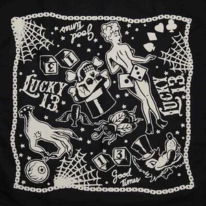 Lucky 13 High Roller Bandana Rockabilly Tattoo Punk Retro Gamble Kustom Biker - Picture 1 of 1