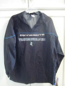 YOUTH LG 14/16~MINNESOTA TIMBERWOLVES LOGO PACKABLE WIND BREAKER~RAIN JACKET~NEW - Picture 1 of 5