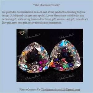 Loser Edelstein 2 Stck. Paar 45,80 Ct mystischer Quarz Billion Schnitt Regenbogen Design - Bild 1 von 7