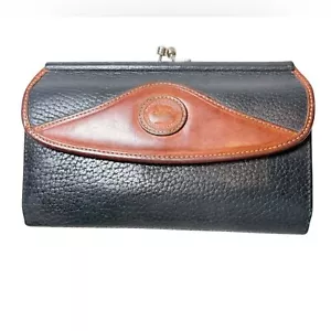 Dooney & Bourke Wallet Black Pebbled Leather Snap Closure 7x4 - Picture 1 of 11