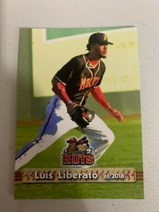 Luis Liberato Card 2018 Modesto Nuts Team Card