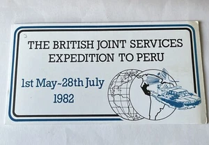 1982 GB British Joint Expedition To Peru FDC First Day Cover. Special Folder. - Picture 1 of 5