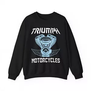Triumph Motorcycles Sweatshirt, Retro Vintage Crewneck Jumper, Motorcycle - Picture 1 of 13