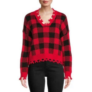 Maglione conversazionale masticato No Bo Juniors rosso/nero taglia 2XL (19) lunghezza 20" - Foto 1 di 9