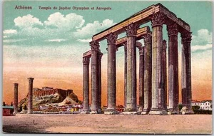 Postal de Atenas Temple De Jupiter Olympien Et Acropole Zeus Atenas - Imagen 1 de 2