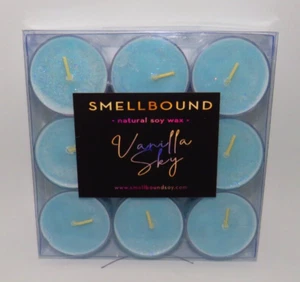 VANILLA SKY * Vanilla Bean * Soy Wax Tealight Candles * (9) Tea Light - Picture 1 of 1
