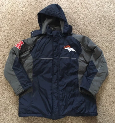 NFL Denver Broncos Coat Mens XL 2 in 1 Removable Fleece Vest Embroidered Parka - Image 1 of 4