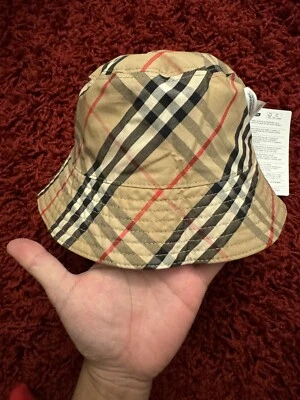 Burberry Vintage Amarillo Cuadros Reversible Sombrero Cubo Talla S (56) Foto 1 de 4