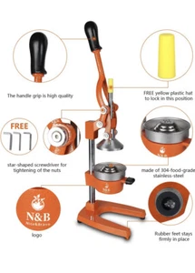 N&B NICE&BRAVO Citrus Juicer Commercial Grade Hand Press Professional Manual ... - Picture 1 of 11