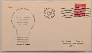 FDC #654 - RS Cachet "Diamond Jubilee" -  Menlo Park - Chas. L. Elliott - 1929 j - Picture 1 of 2