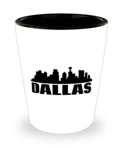 Shot Glass Skyline DALLAS, Shot Glass Gift, Dallas TX, Shot Glass, Souvenir Gift - Picture 1 of 1
