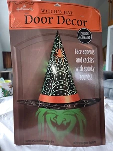Sombrero de bruja Hallmark decoración de puerta Halloween animado iluminación sonidos nuevo en caja 12x7x16 " - Imagen 1 de 4