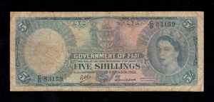 F.C. FIJI , 5 SHILLINGS 1962 , B/C- ( FINE- ) , SUCIO , P.51c . - Imagen 1 de 2