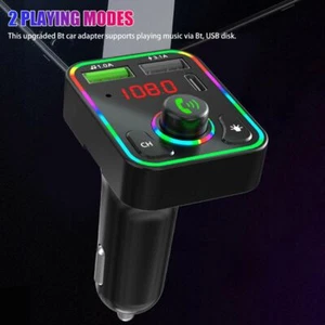 Wireless Bluetooth 5.0 Auto FM Transmitter Adapter USB AUX Freisprecheinrichtung - Bild 1 von 11