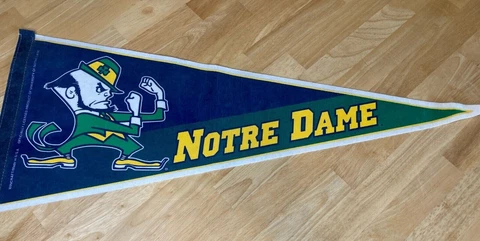 VINTAGE Notre Dame Pennant Fighting Irish WinCraft Authentic 90's NCAA Rudy Cover
