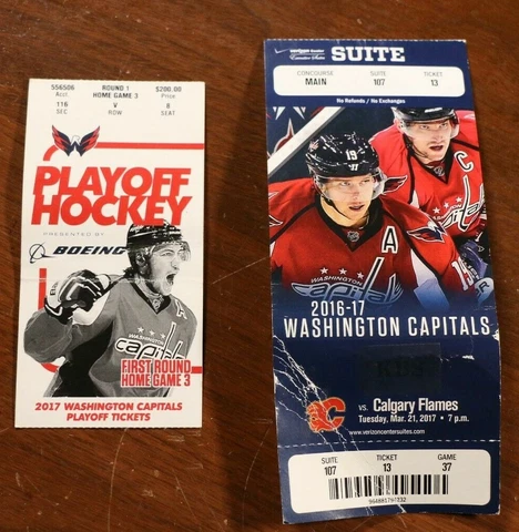 2017 Washington Capitals Used Ticket Stub Playoffs Regular Season Oshie Ovechkin Cover