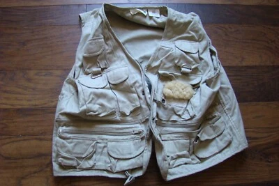 Chaleco de pesca con mosca Danielson Easy Drifter vintage tostado concha de algodón para hombre XXL peces Foto 1 de 4