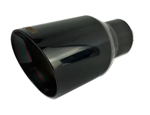 Punta de escape negra brillante de acero inoxidable corte inclinado doble pared 2,5" IDX4,5"X8" 2509BK - Imagen 1 de 8