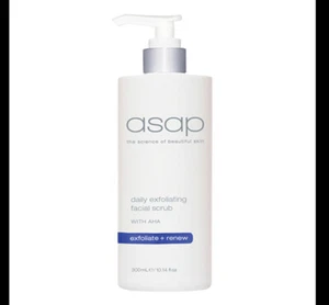 ASAP Daily Exfoliating Facial Scrub 300ml w Glycolic Acid AHAs NonPlastic Beads - Picture 1 of 3