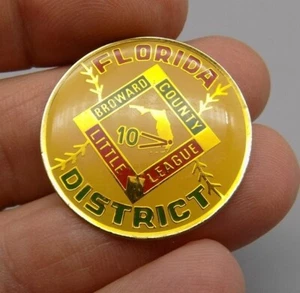 Prendedor de béisbol Little League sombrero solapa Broward County District FL LL de colección  - Imagen 1 de 3