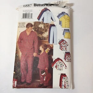 Butterick 6887 Men's Size 34-48 Child's Size 2-6X Top Shorts Pants Pajamas - Picture 1 of 3